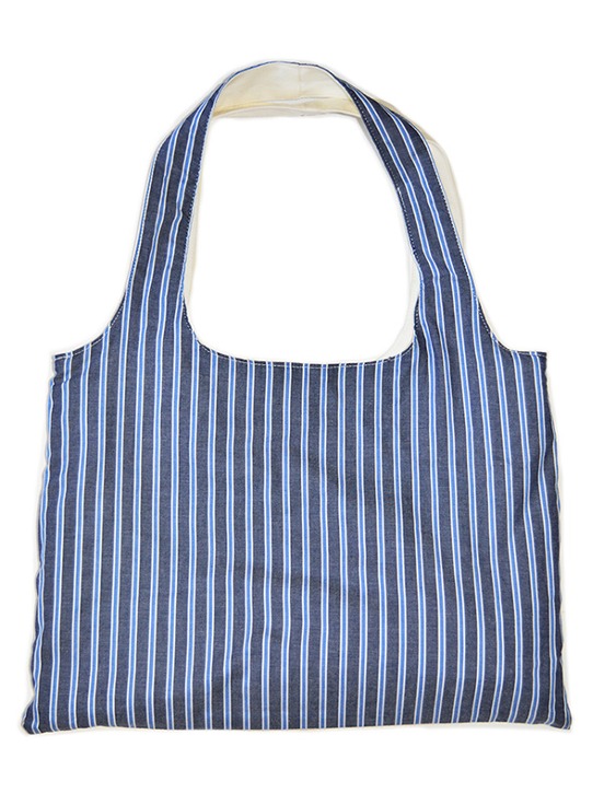 stripe market bag gray