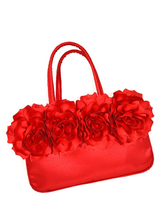 Rose basket bag / Red