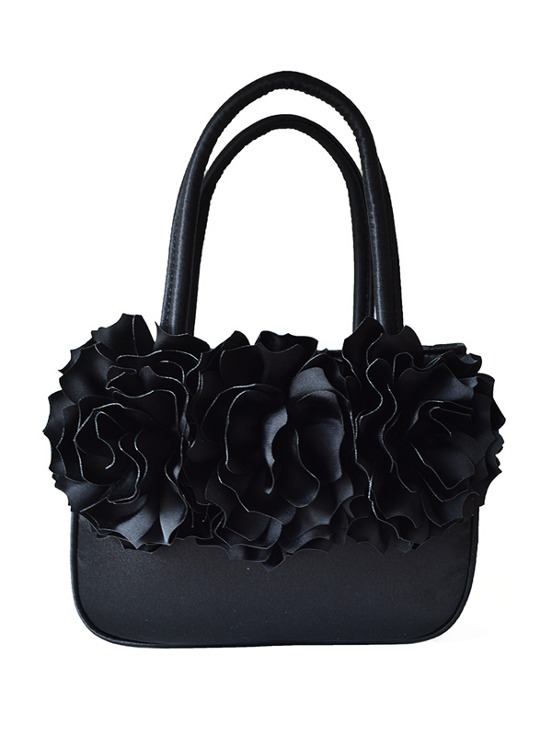 Rose basket bag mini / black